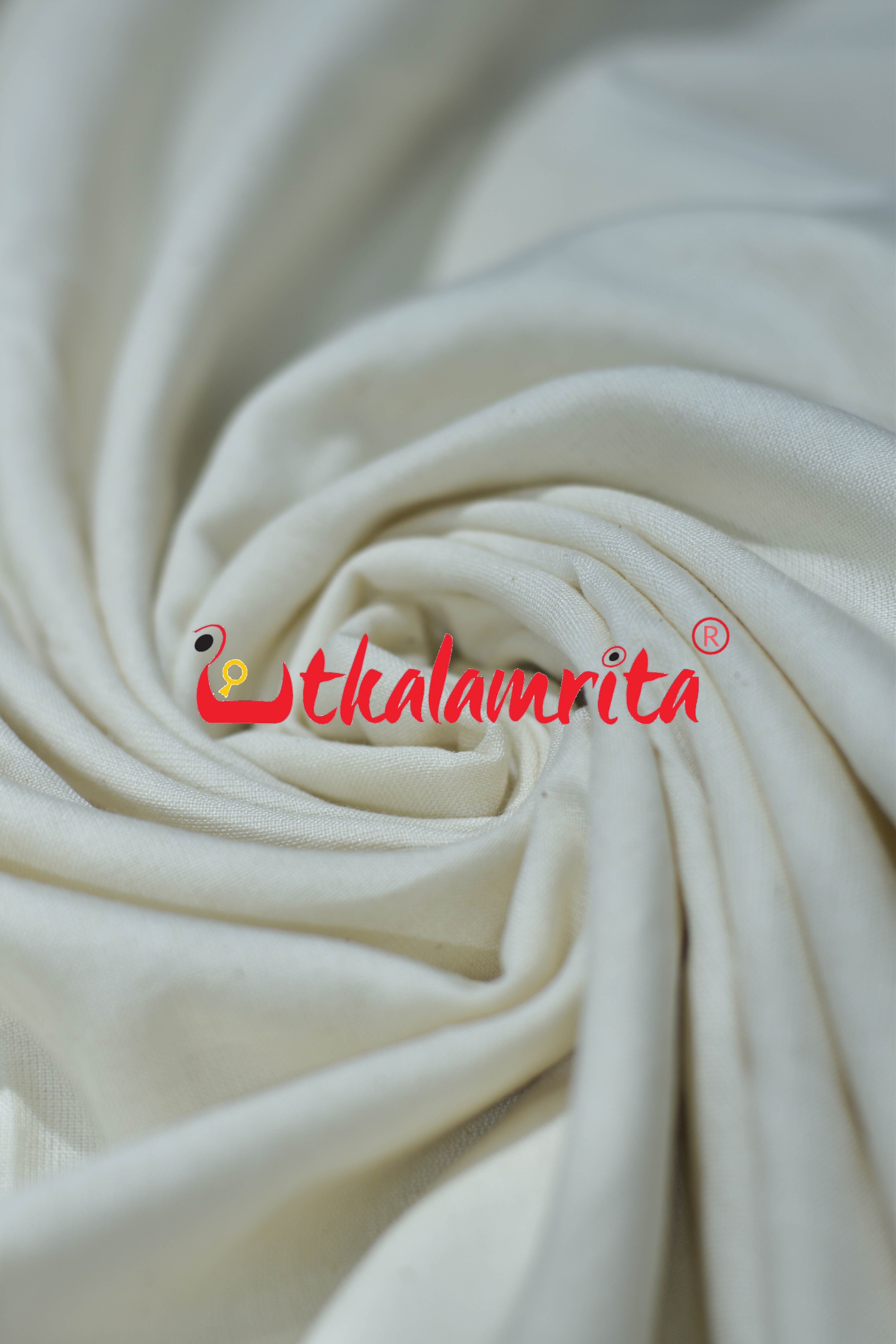 Plain White Maniabandha Cotton (Fabric)