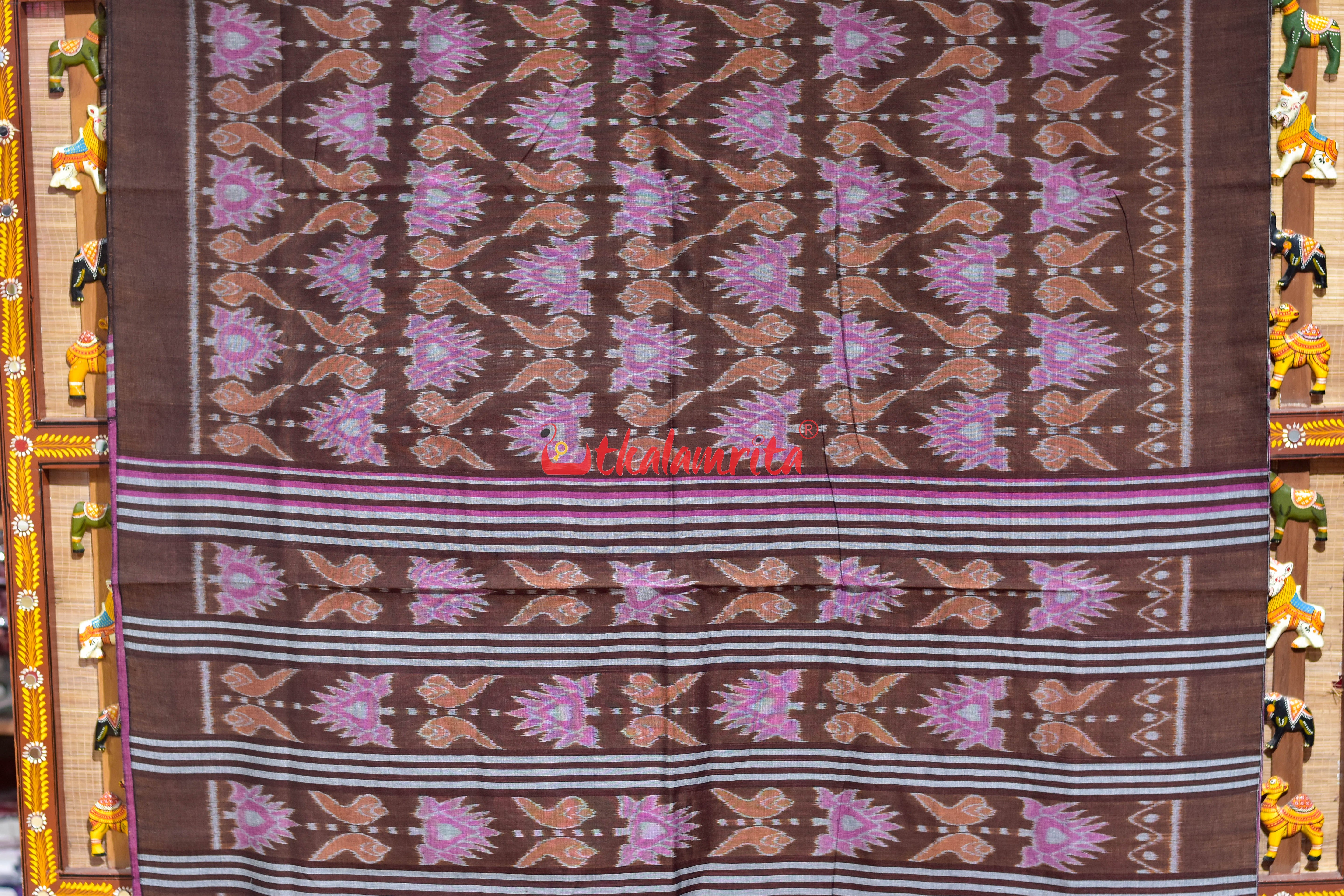 Coffee Jodi Sankha Khandua Cotton Saree