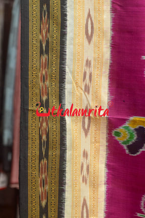 Magenta Double Border Nabarangi Silk Saree