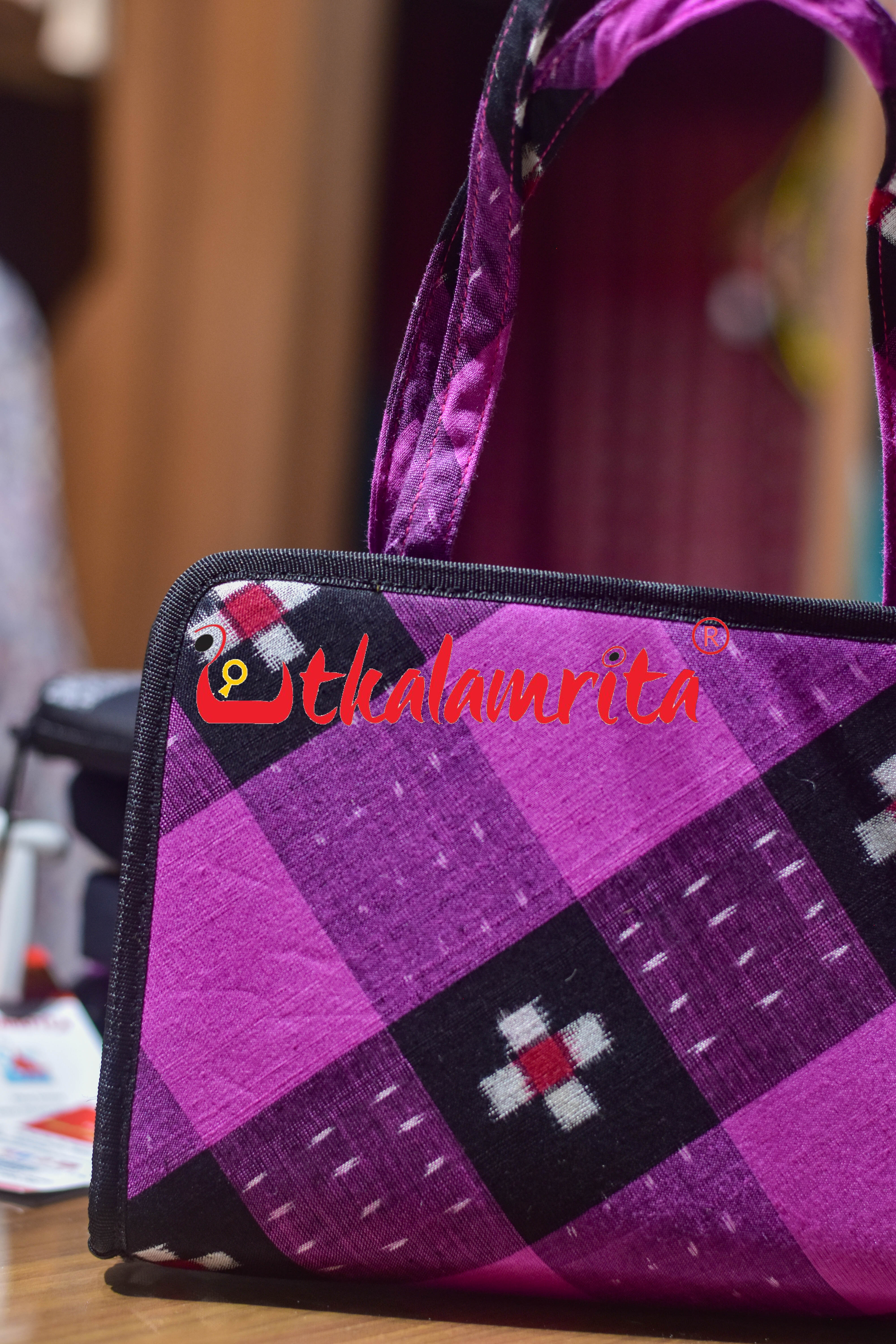 Black Purple Star Sakta Square Hand Bag