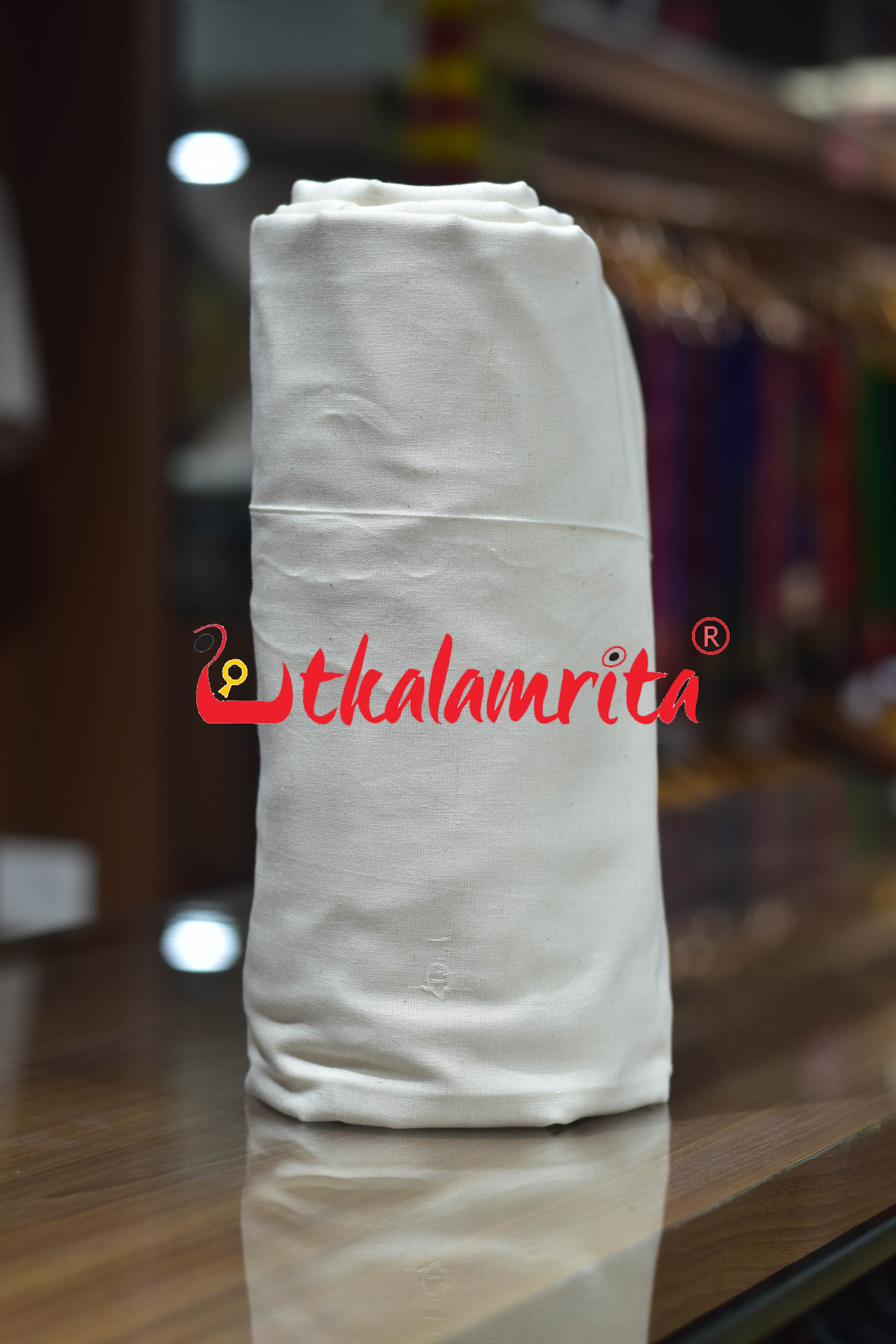 Plain White Maniabandha Cotton (Fabric)