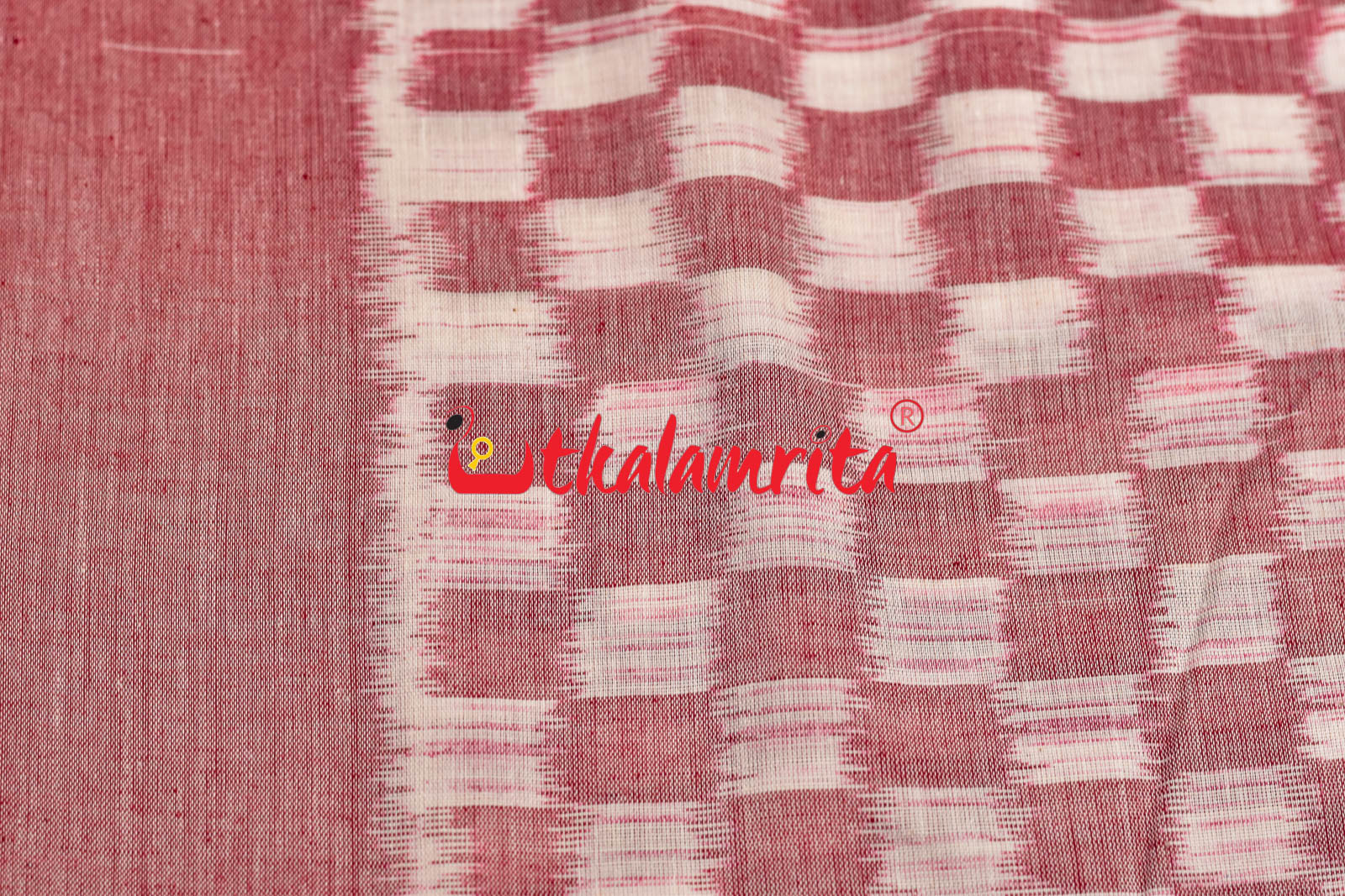 Checkerboard Pink White Ikat (Fabric)