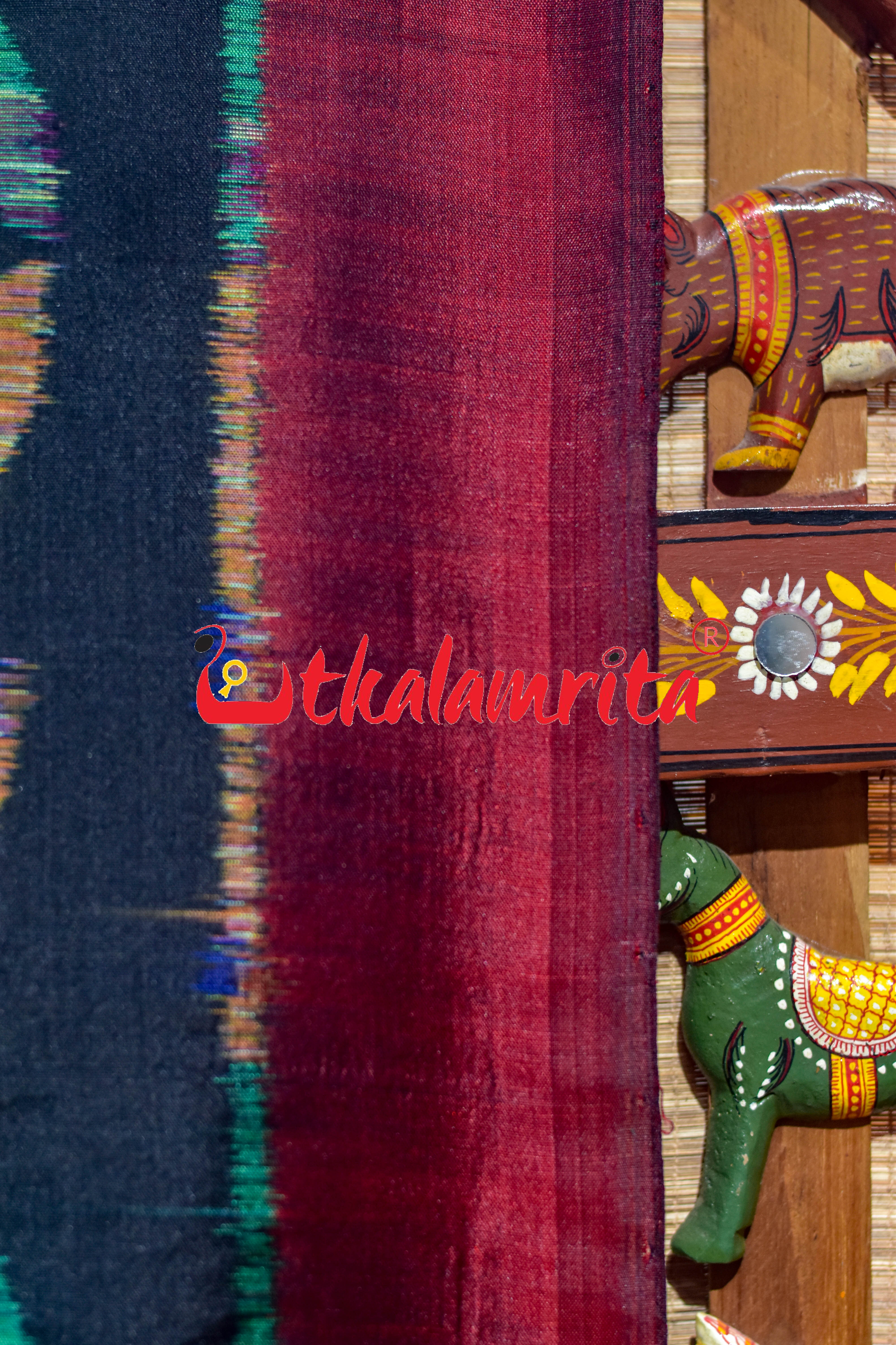 Chagala Prajapati Black Khandua Silk Saree