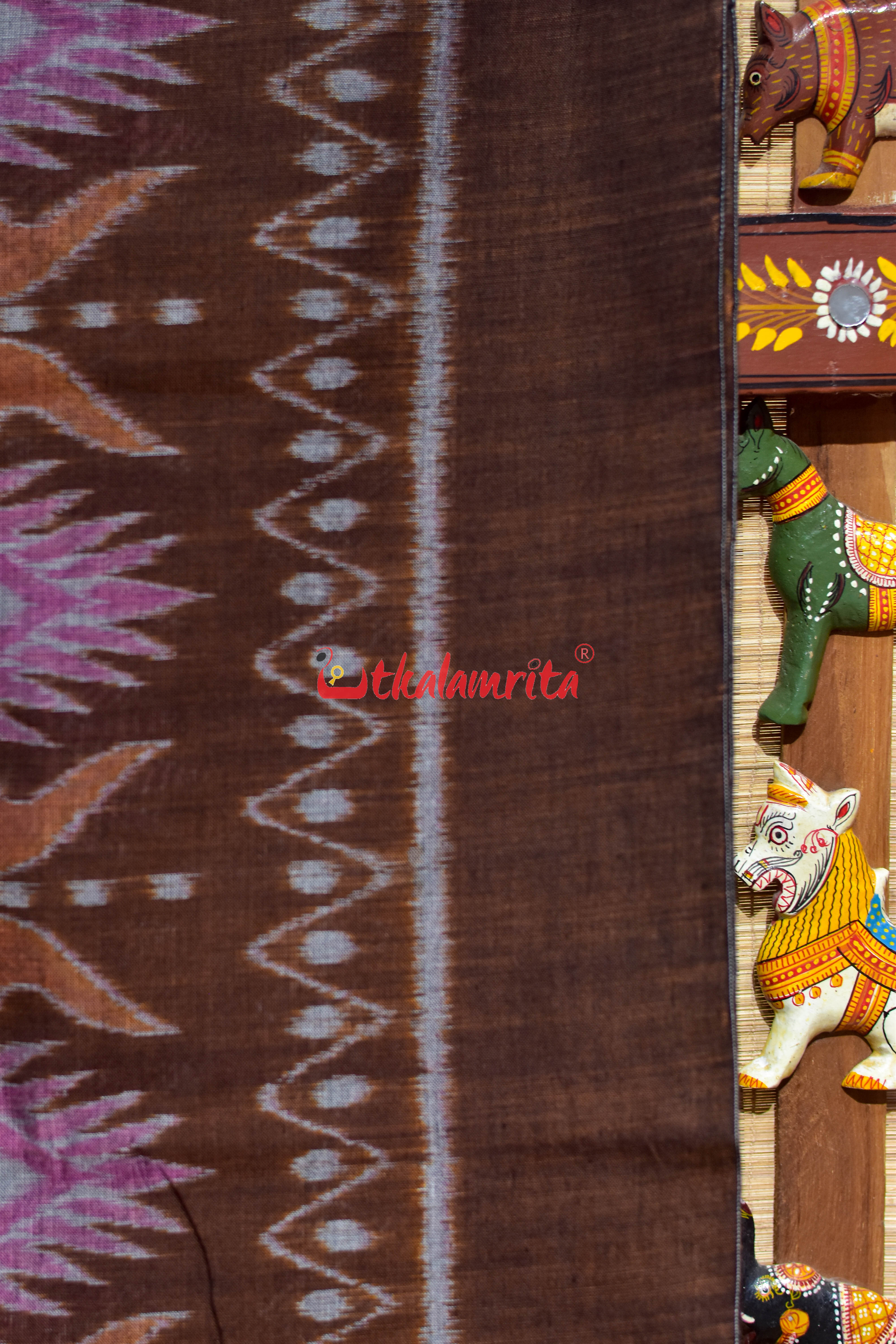 Coffee Jodi Sankha Khandua Cotton Saree