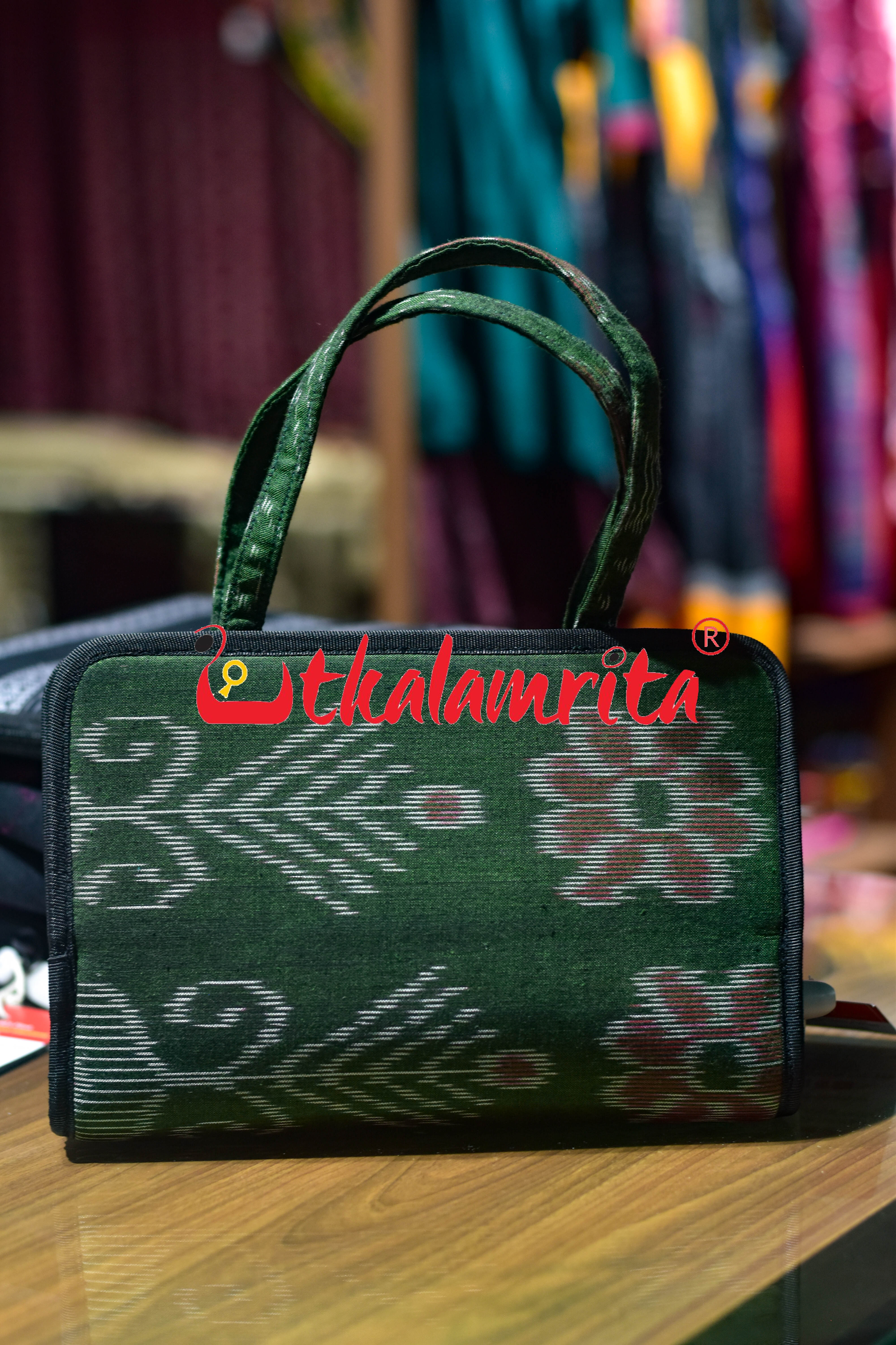 Mehendi Green Single Flower Hand bag