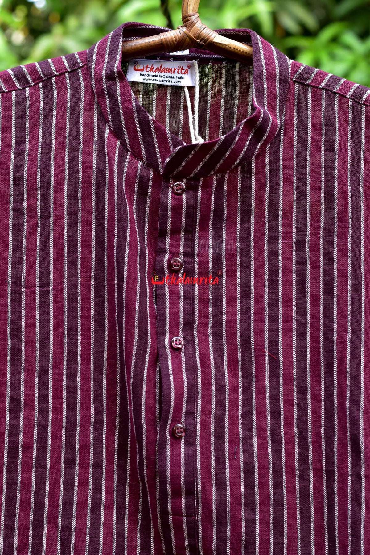 Maroon Coffee Lines- Full Kotpad Kurta