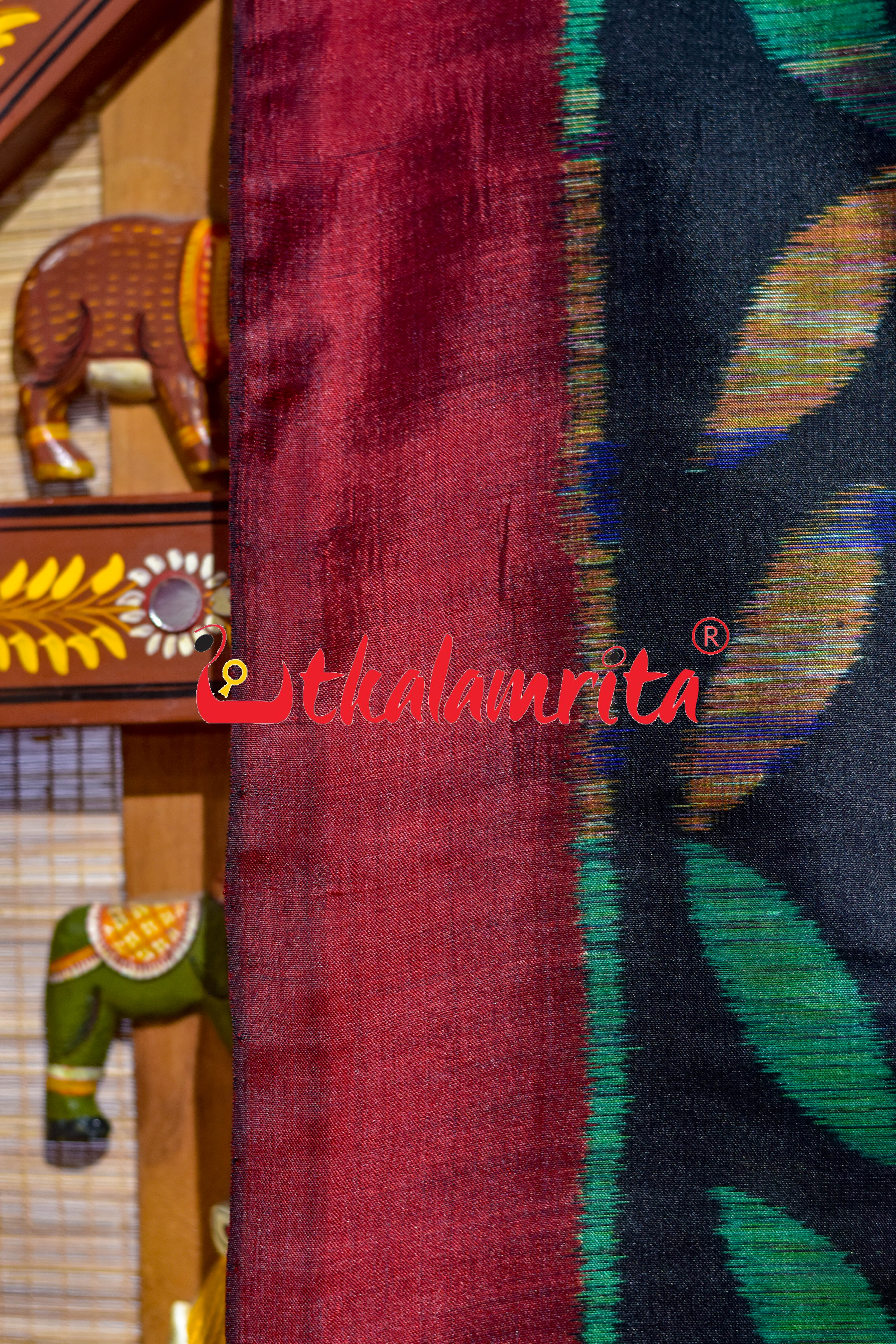 Chagala Prajapati Black Khandua Silk Saree