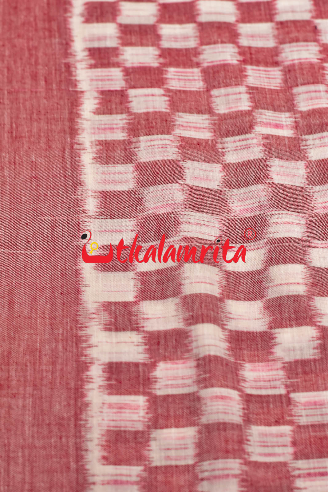 Checkerboard Pink White Ikat (Fabric)