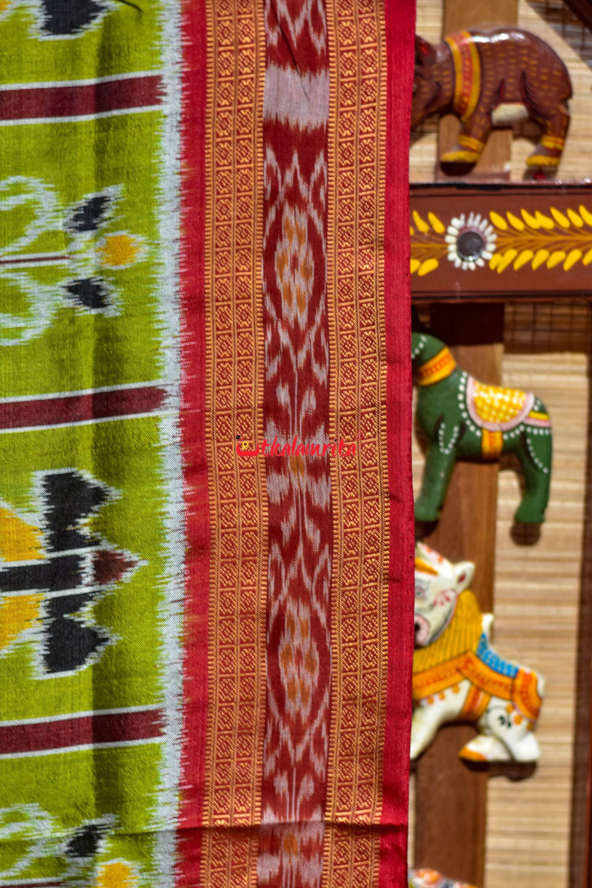 Janhiphuliya Red Nabakothi Khandua Silk Saree