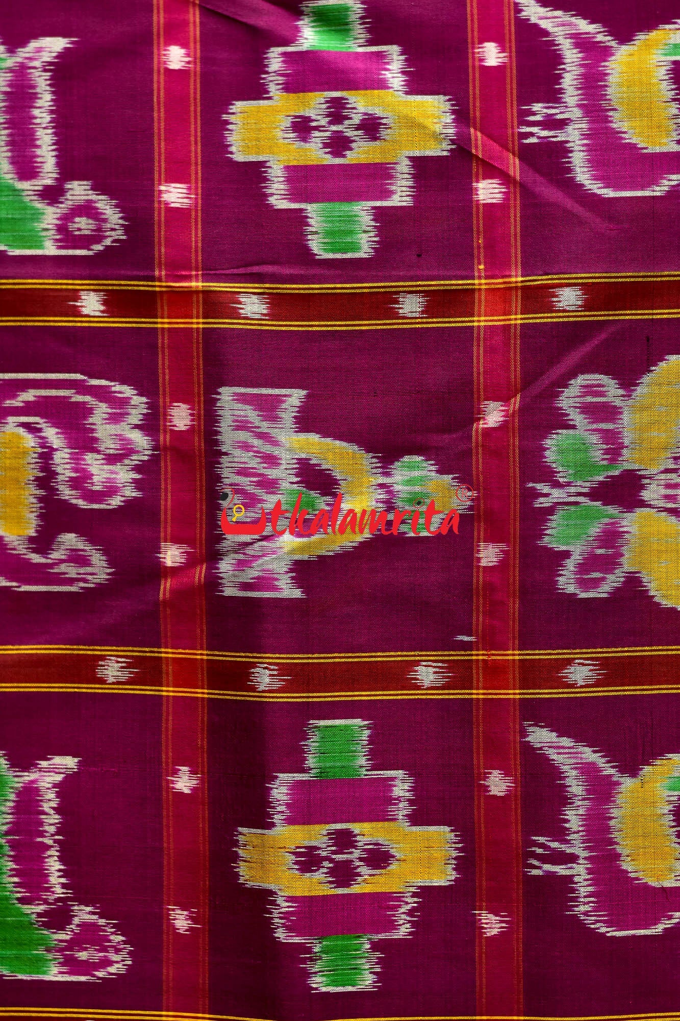 Purple Dotted Nabakothi Khandua Silk Saree