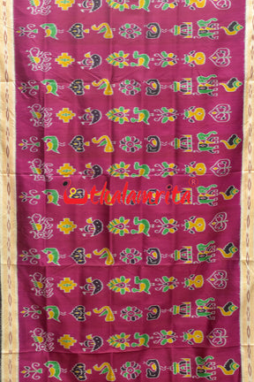 Magenta Double Border Nabarangi Silk Saree