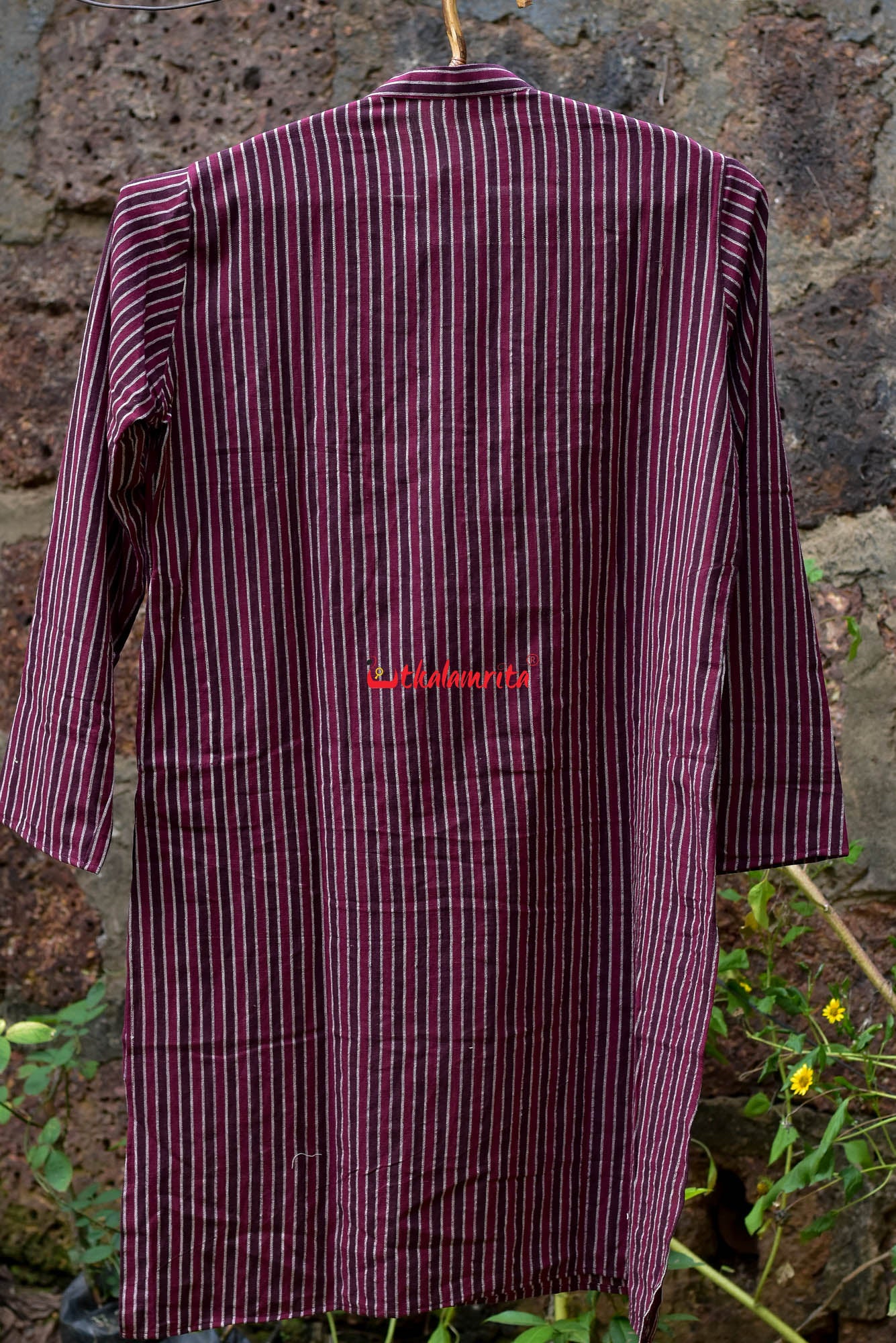 Maroon Coffee Lines- Full Kotpad Kurta