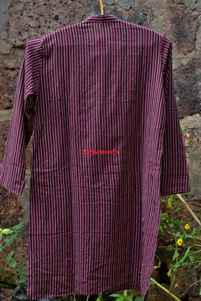 Maroon Coffee Lines- Full Kotpad Kurta