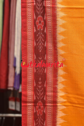 Tribal Chakra Red Yellow Sambalpuri Cotton Dress Set