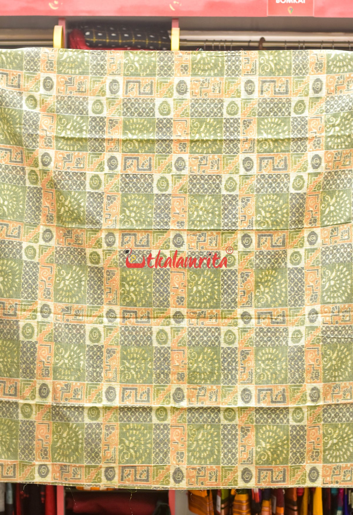 Olive Green Bandha Sambalpuri Dress Set