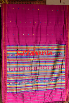 Magenta Dongria Silk Saree