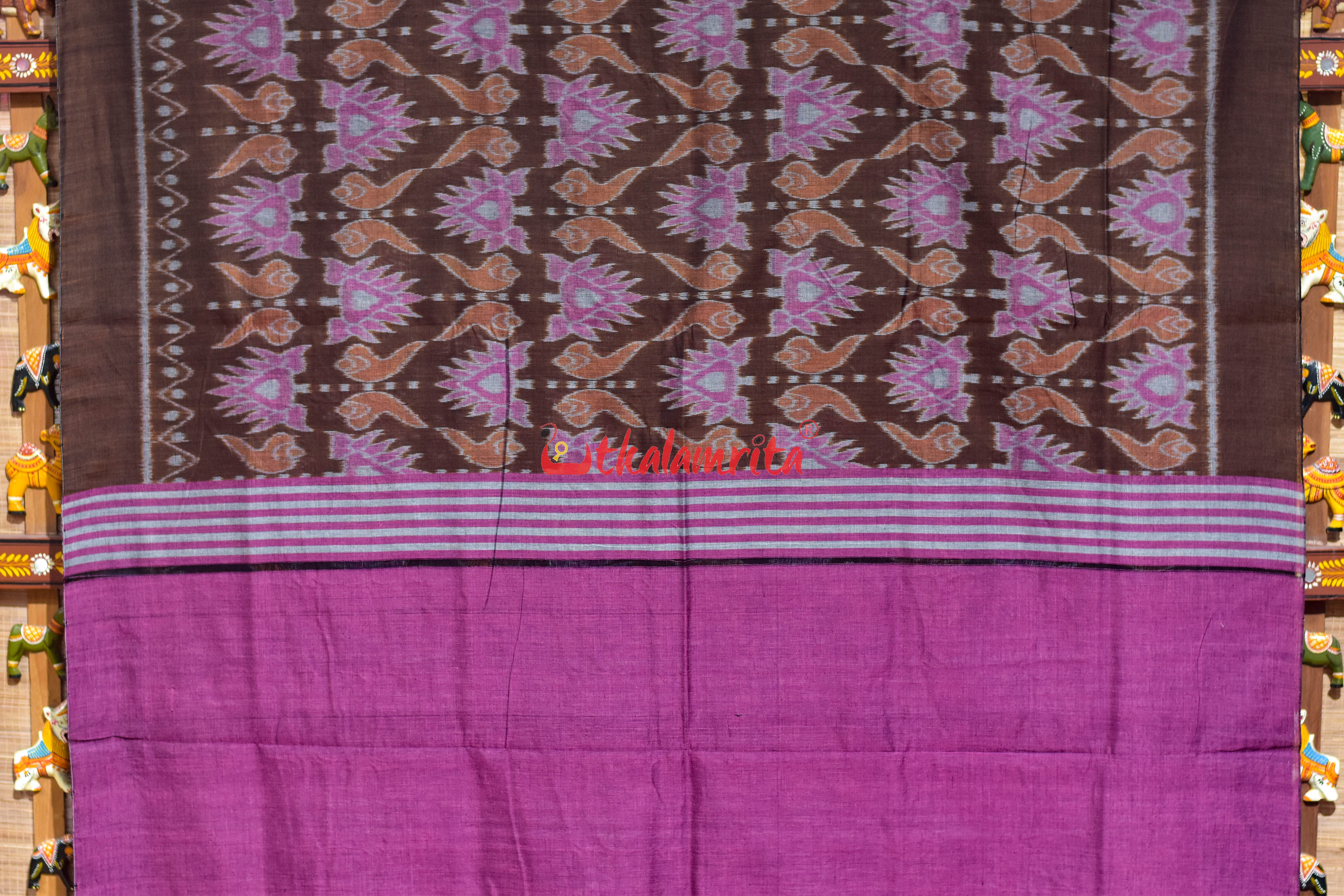 Coffee Jodi Sankha Khandua Cotton Saree