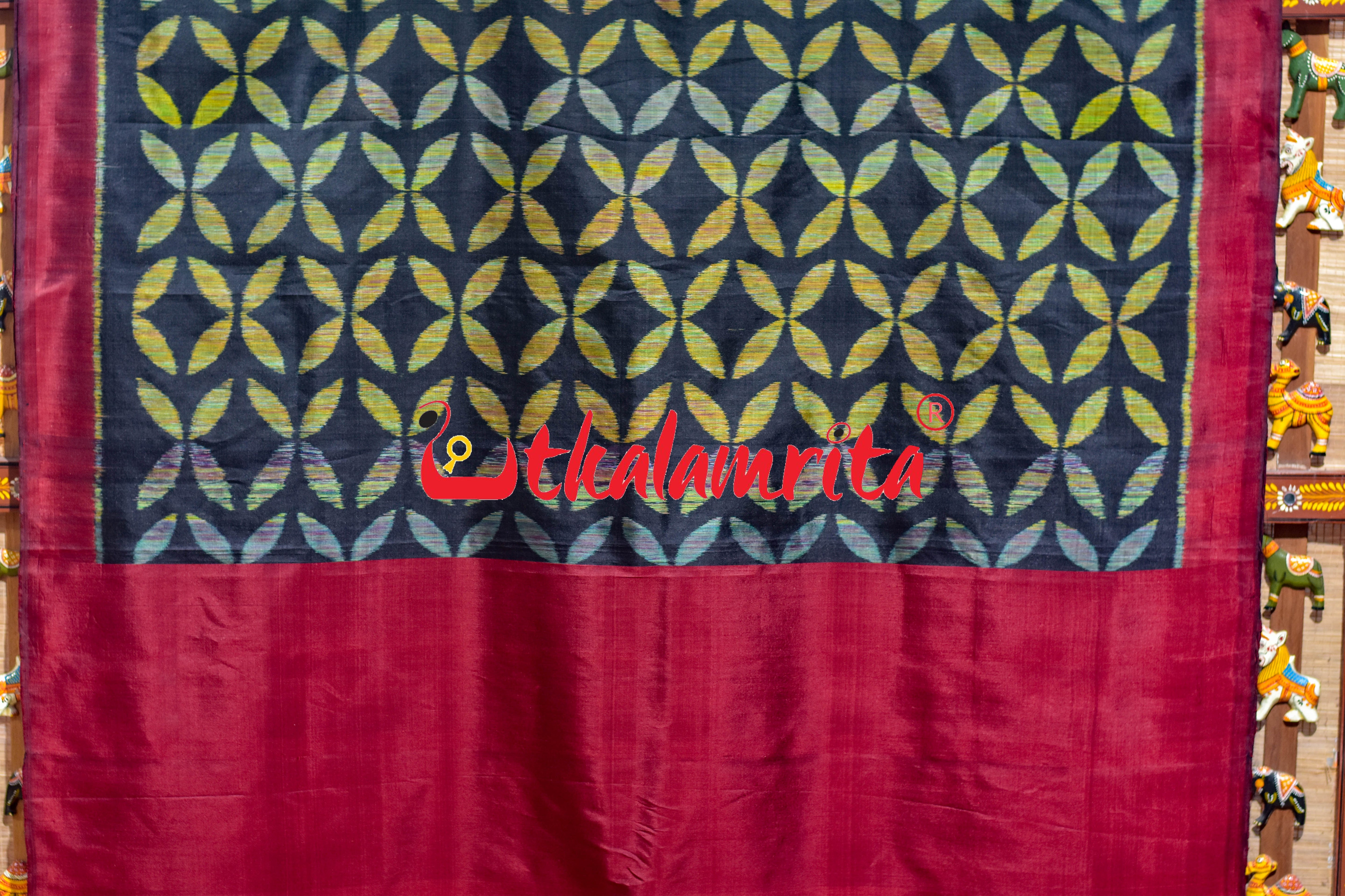 Chagala Prajapati Black Khandua Silk Saree