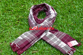 Maroon White Checks (Kotpad Dupatta)