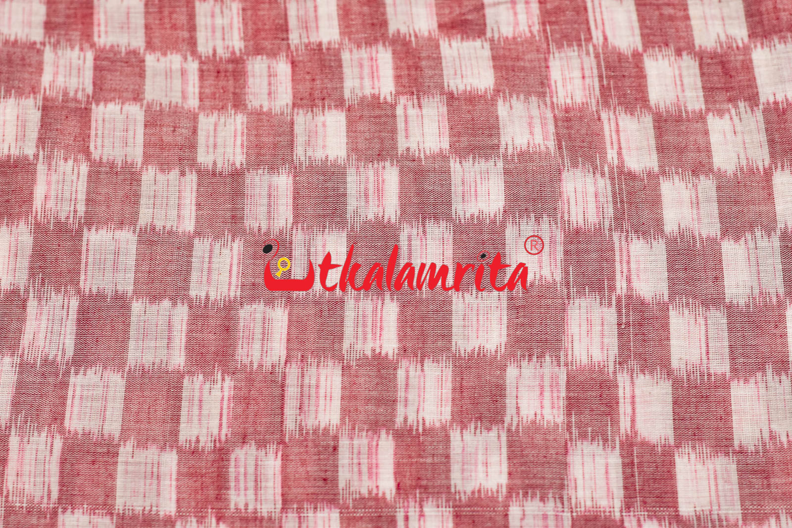 Checkerboard Pink White Ikat (Fabric)