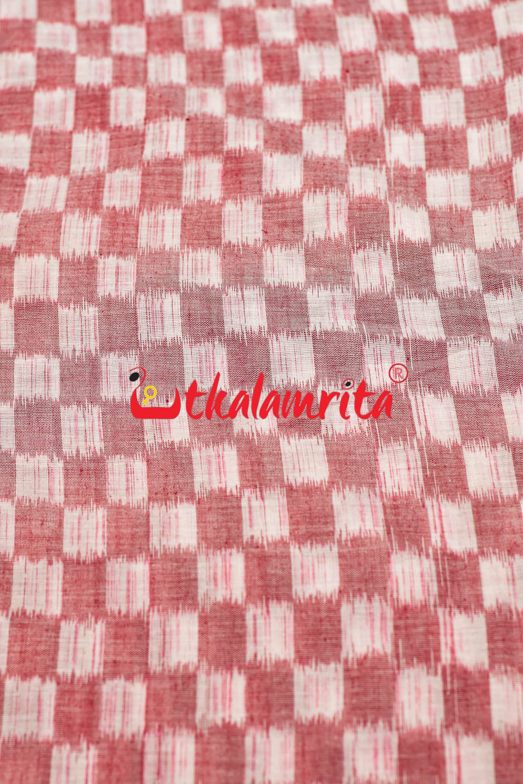 Checkerboard Pink White Ikat (Fabric)