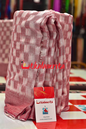 Checkerboard Pink White Ikat (Fabric)