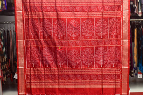 Blue Red Mayurapucha Sambalpuri Silk Saree