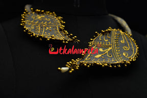 Grey Golden Leaf Jewellery Set