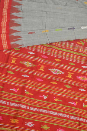 Grey Ganga Jamuna Cotton Bomkai