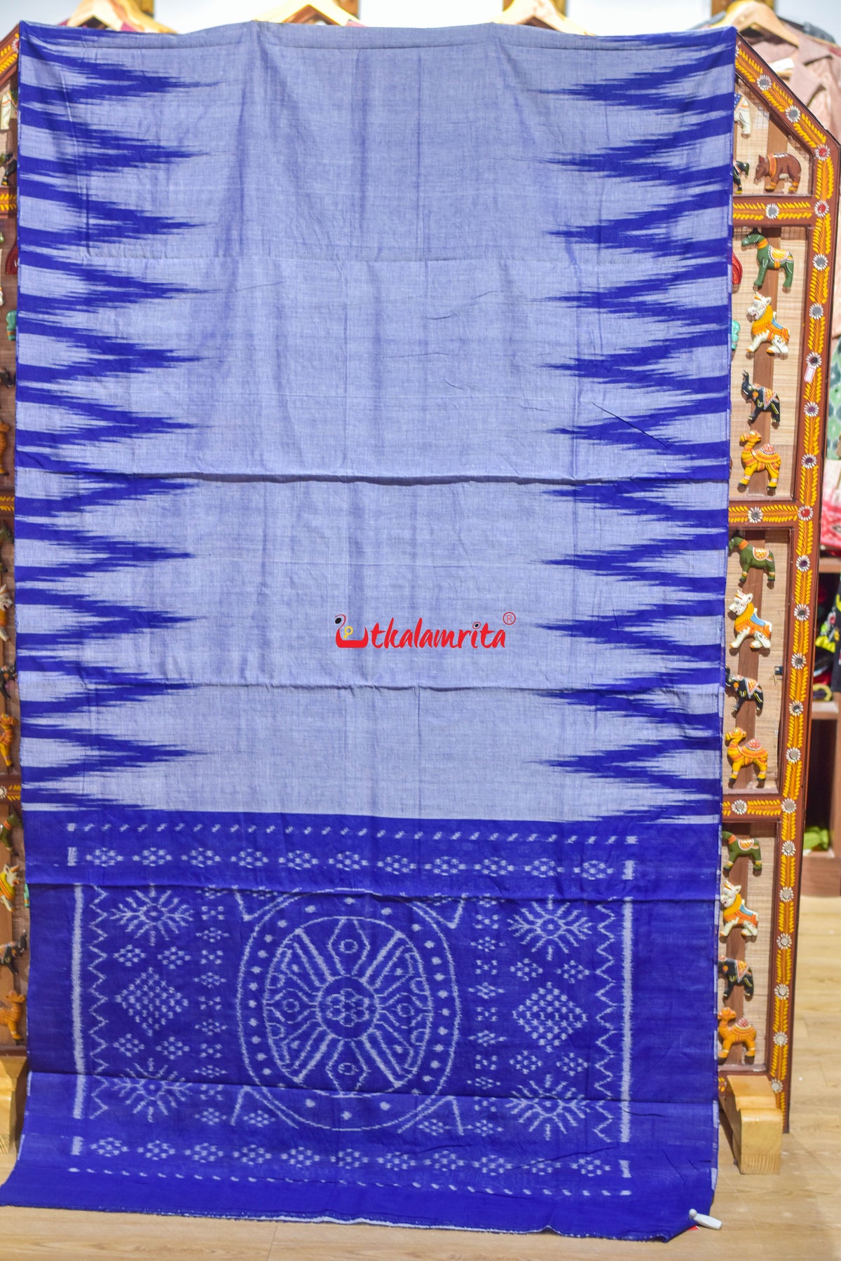 Blue Kargil Kumbha Cotton Saree