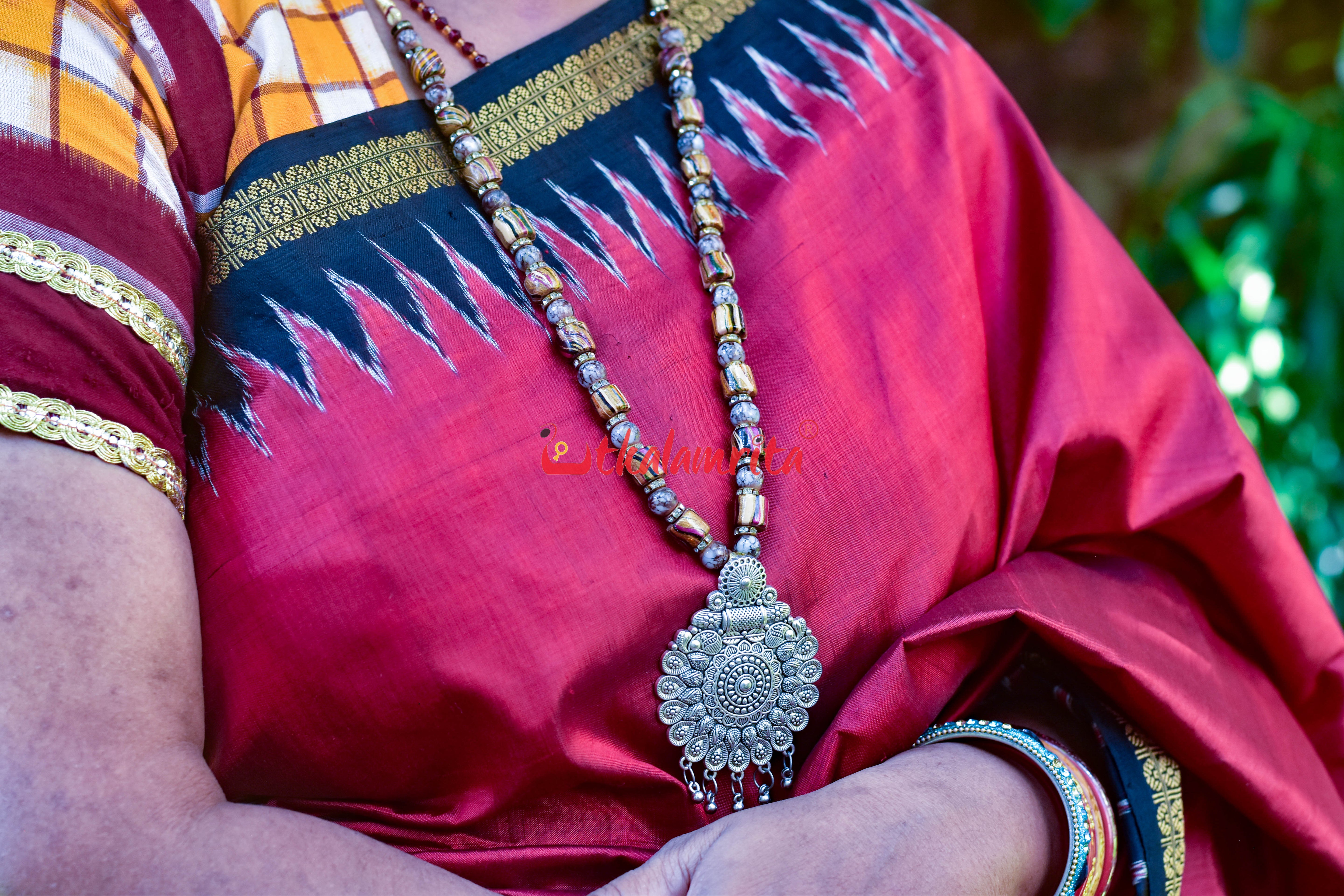 Ekphuliya Maroon Khandua Silk Saree