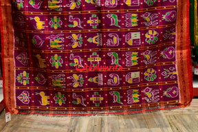 Purple Dotted Nabakothi Khandua Silk Saree