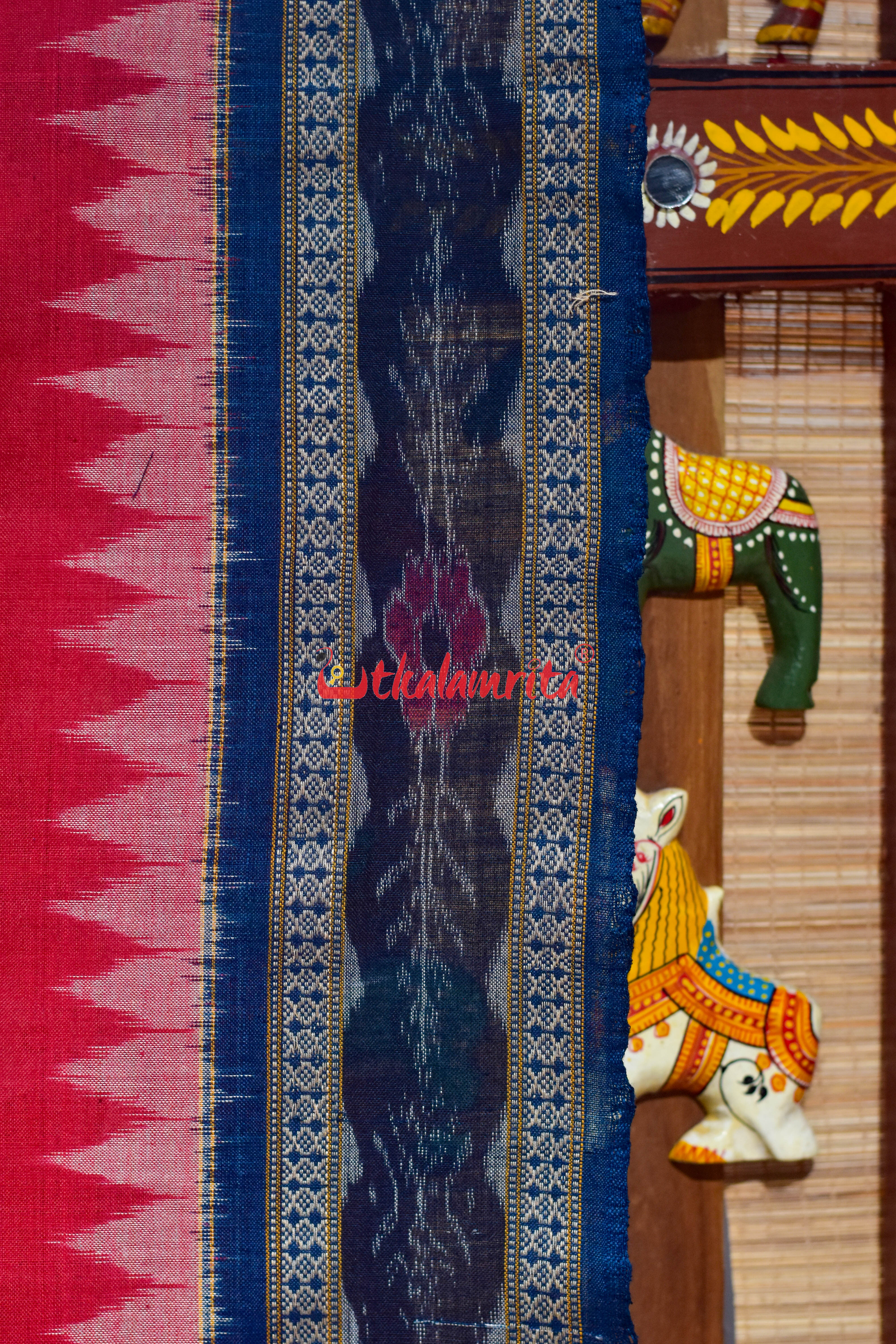 Red Olive Flower Bandha Cotton (Dupatta)