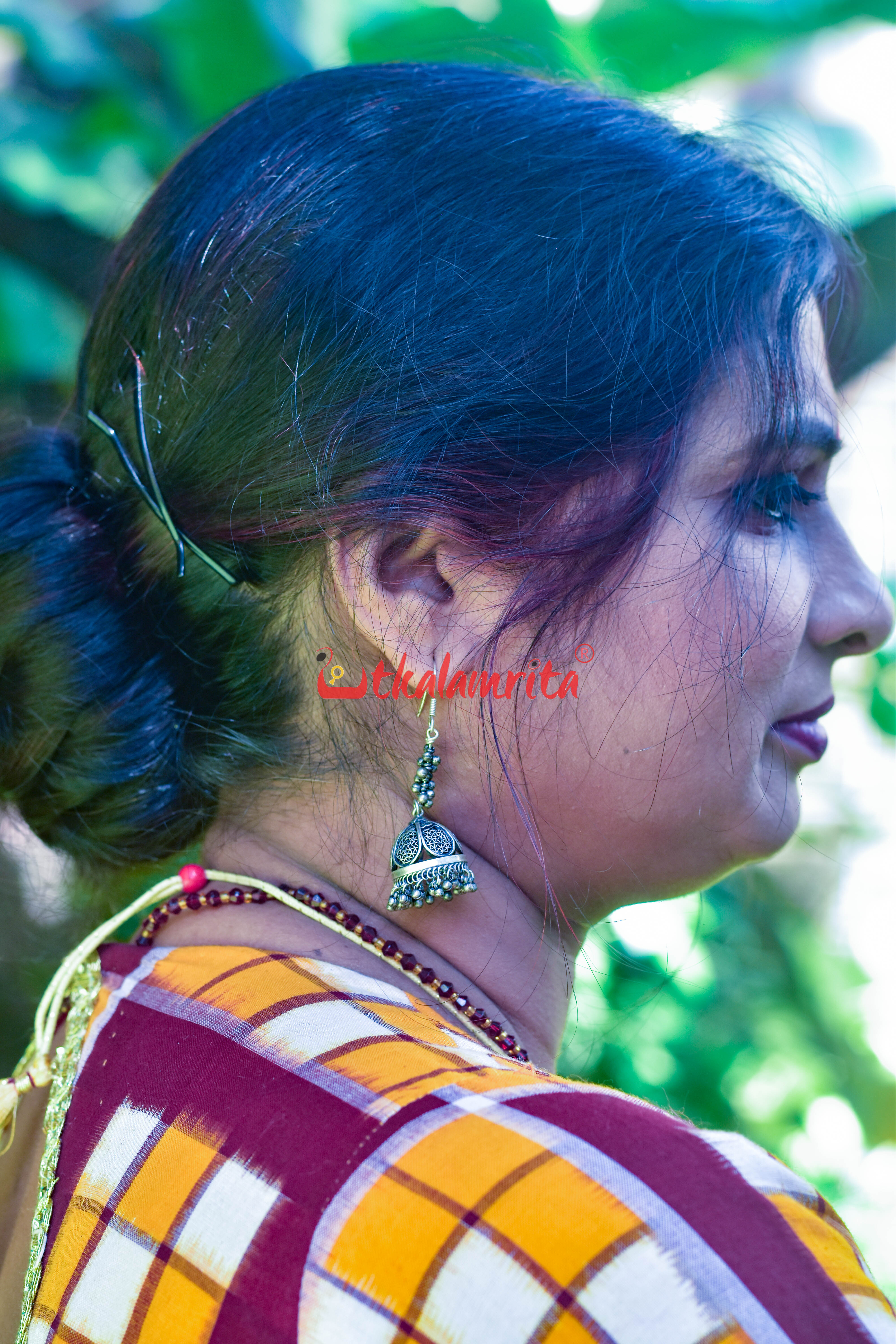 Ekphuliya Maroon Khandua Silk Saree