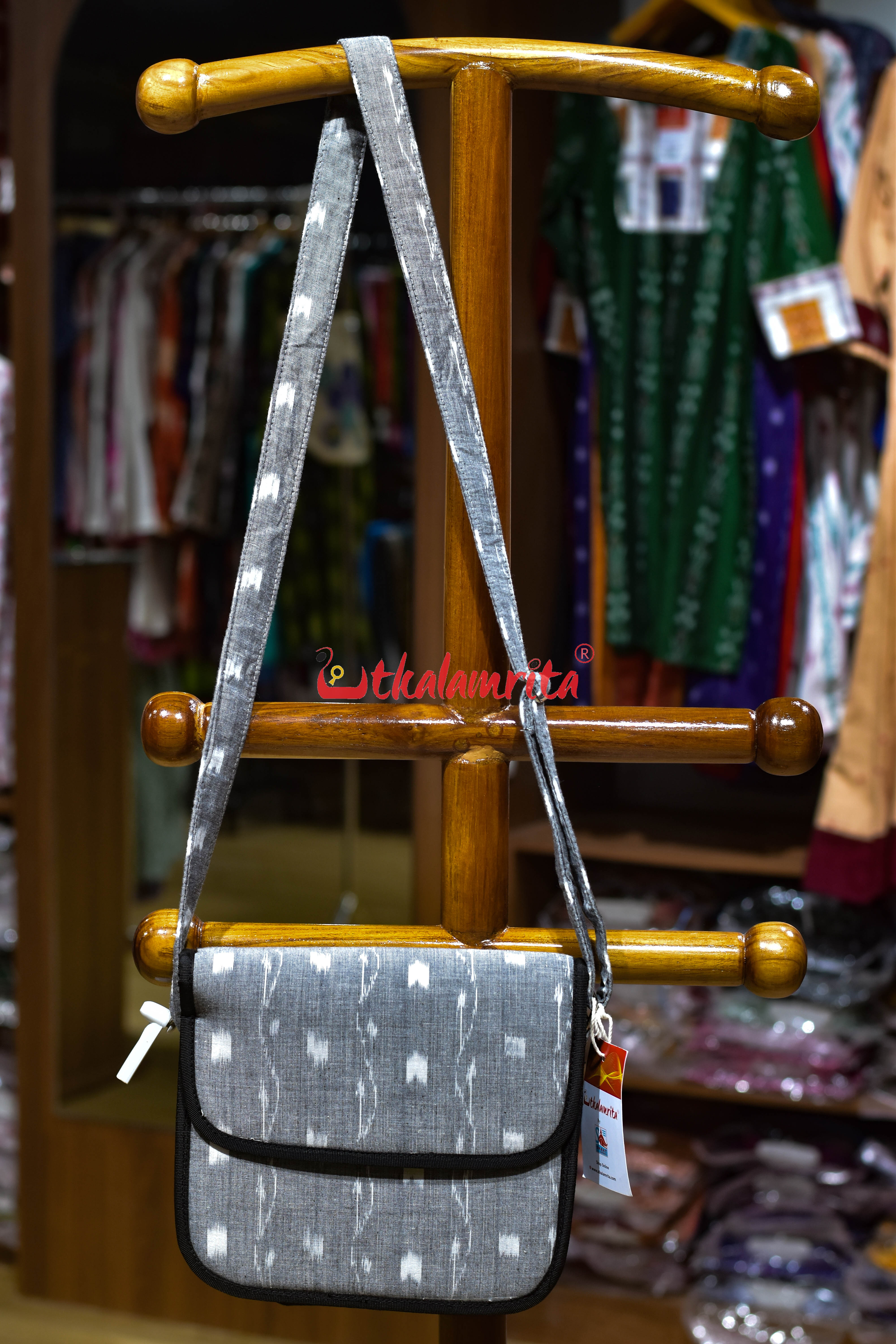 Grey Tipa Danka Button Sling Bag