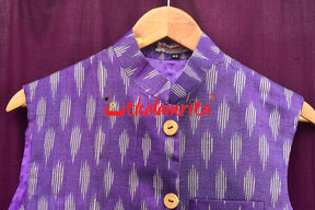 Purple Body Ikat Gopalpur Tussar (Modi Jacket)