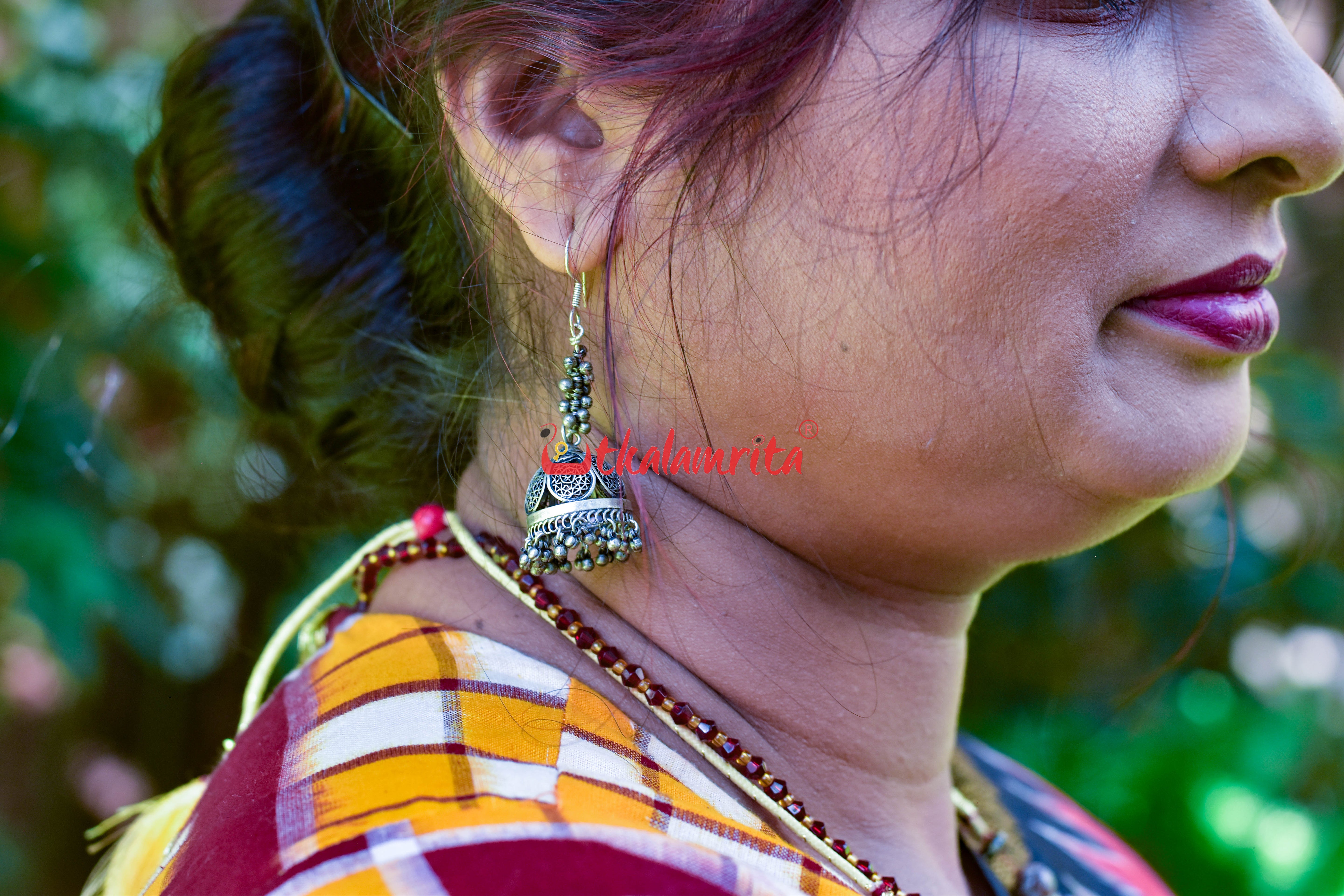 Ekphuliya Maroon Khandua Silk Saree