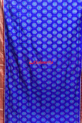 Blue Red Mayurapucha Sambalpuri Silk Saree