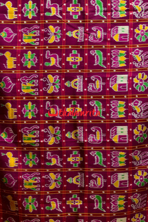Purple Dotted Nabakothi Khandua Silk Saree