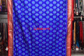 Blue Red Mayurapucha Sambalpuri Silk Saree