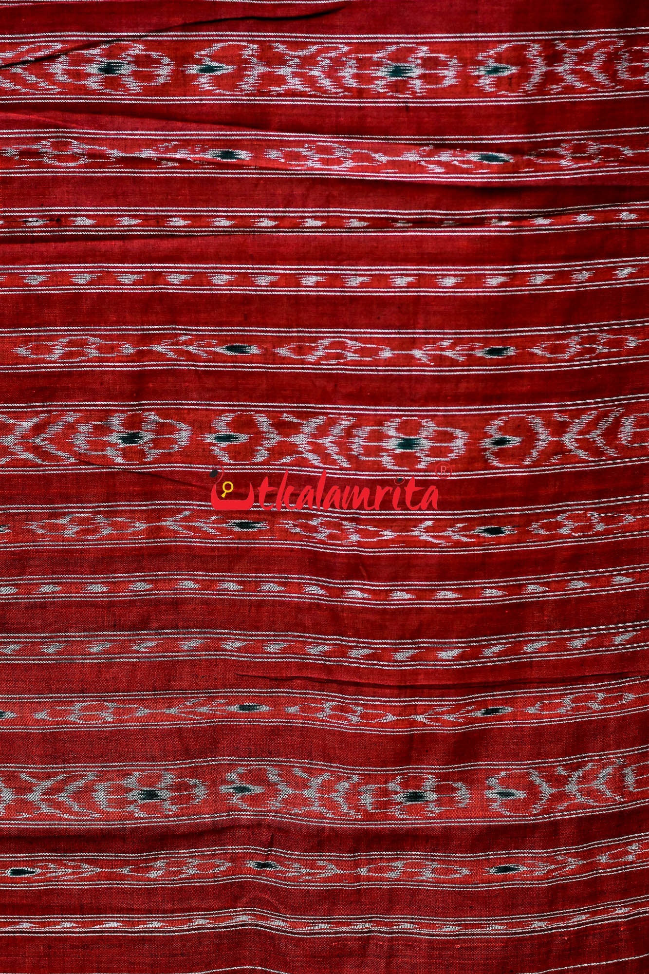 Bottle Green Damru Khandua Pasapali Border Cotton Saree