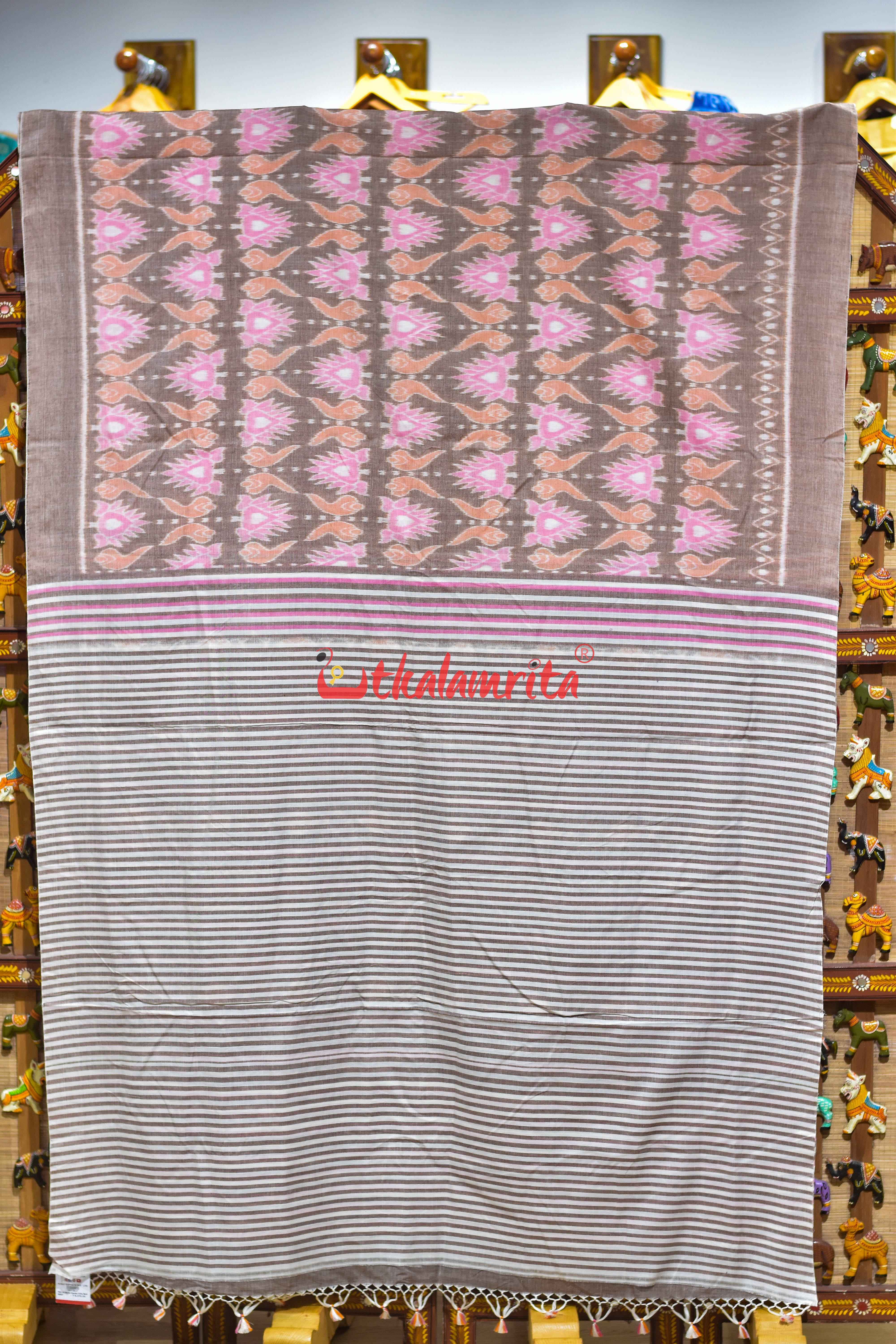 Pink Jodi Sankha Khandua Cotton Saree