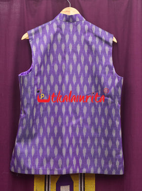 Purple Body Ikat Gopalpur Tussar (Modi Jacket)