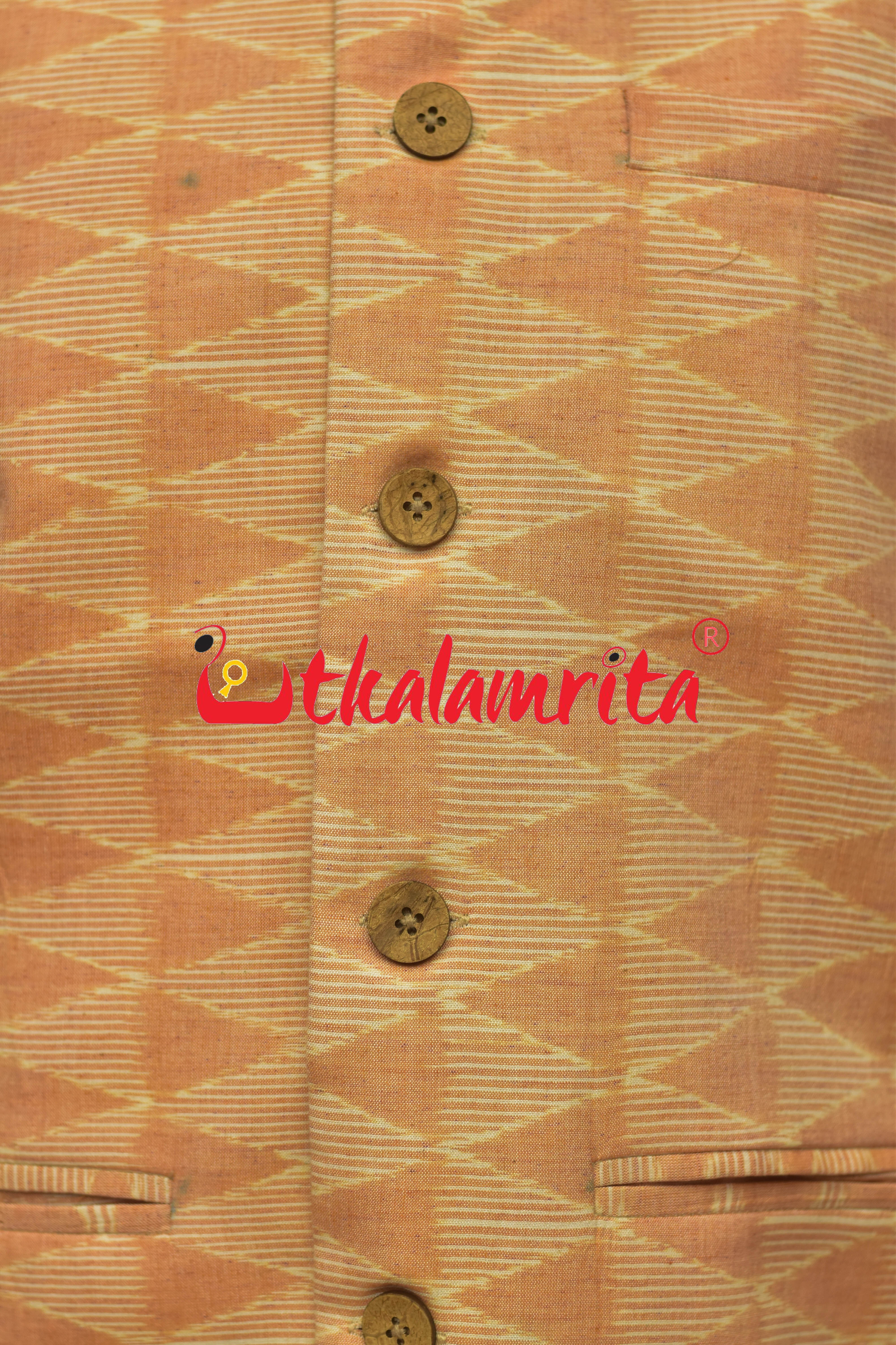 Peach Triangle Lines Ikat (Modi Jacket)