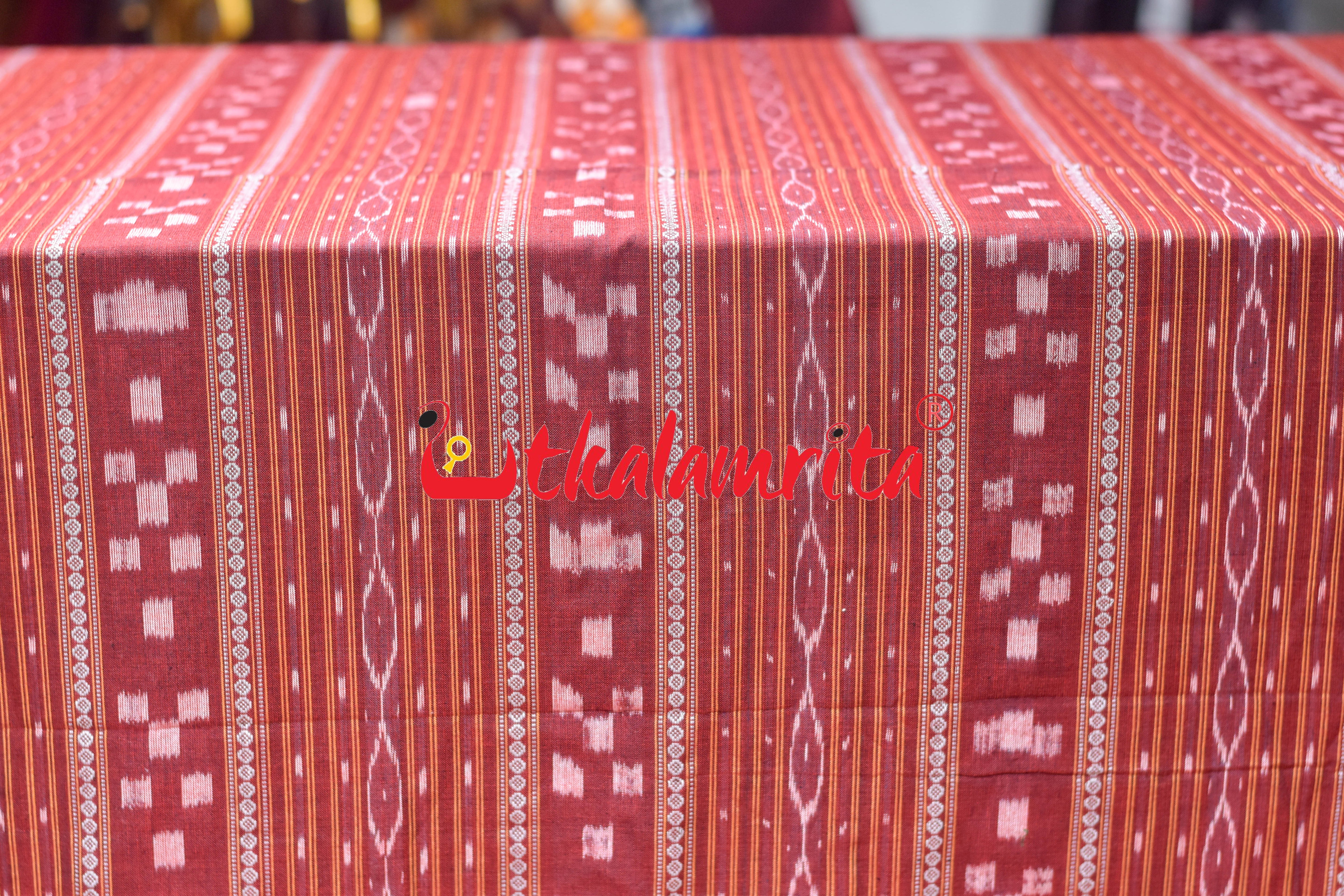 Maroon Pasapali Ikat Cotton (Fabric)