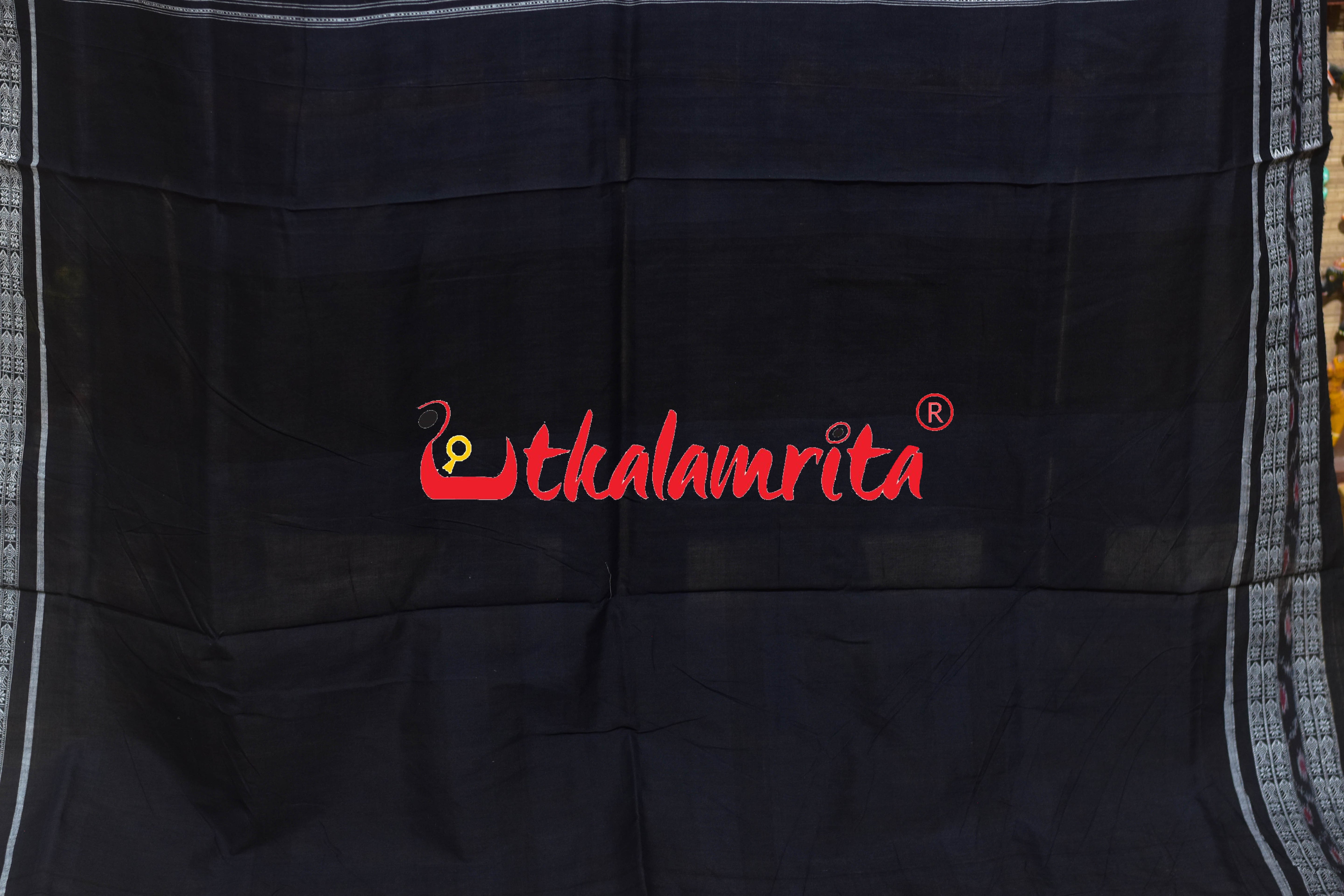Utkala Lakhmi Green Black Sambalpuri Cotton Saree
