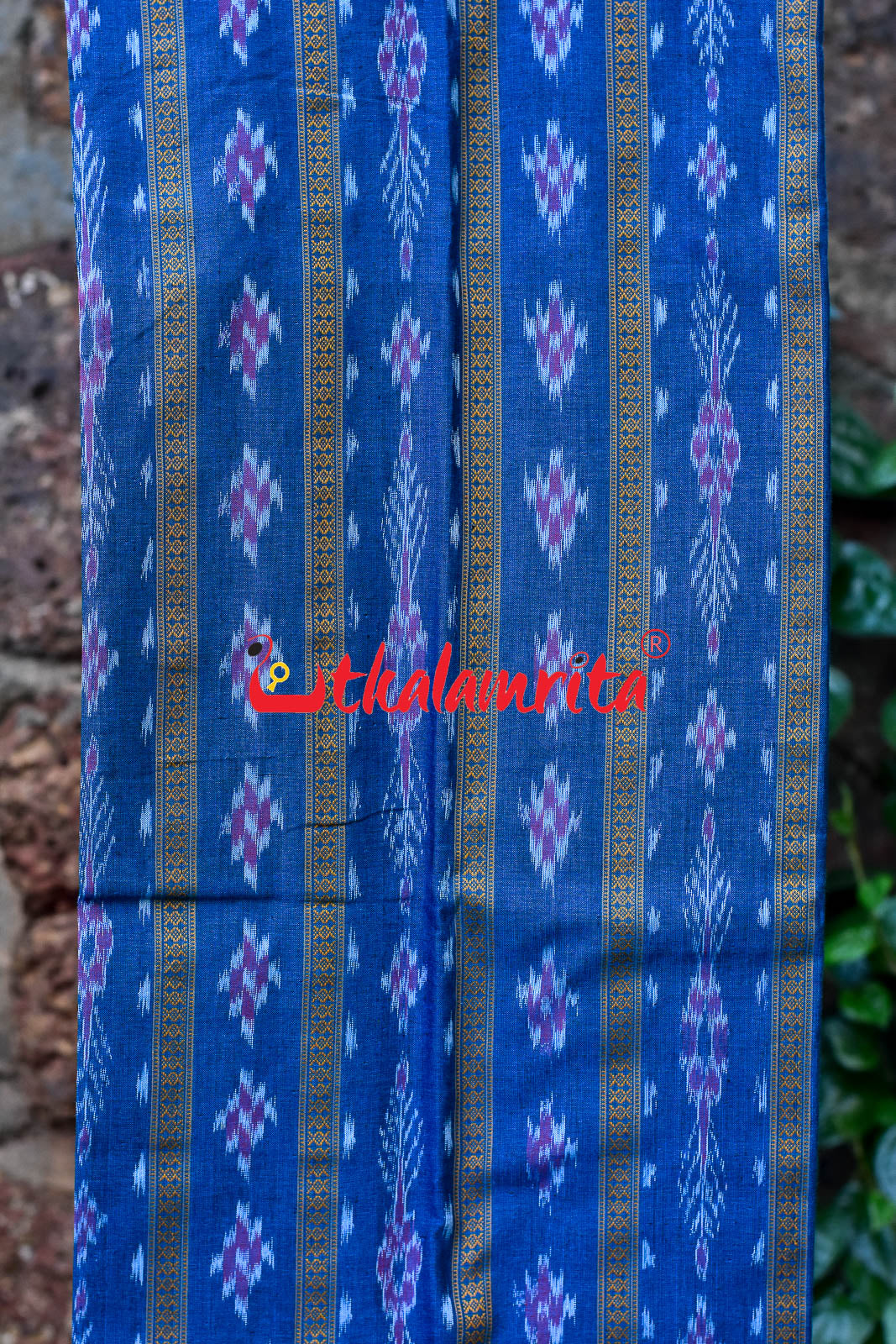Tea Blue Red Pasapali Long Flower Bandha Dress Set