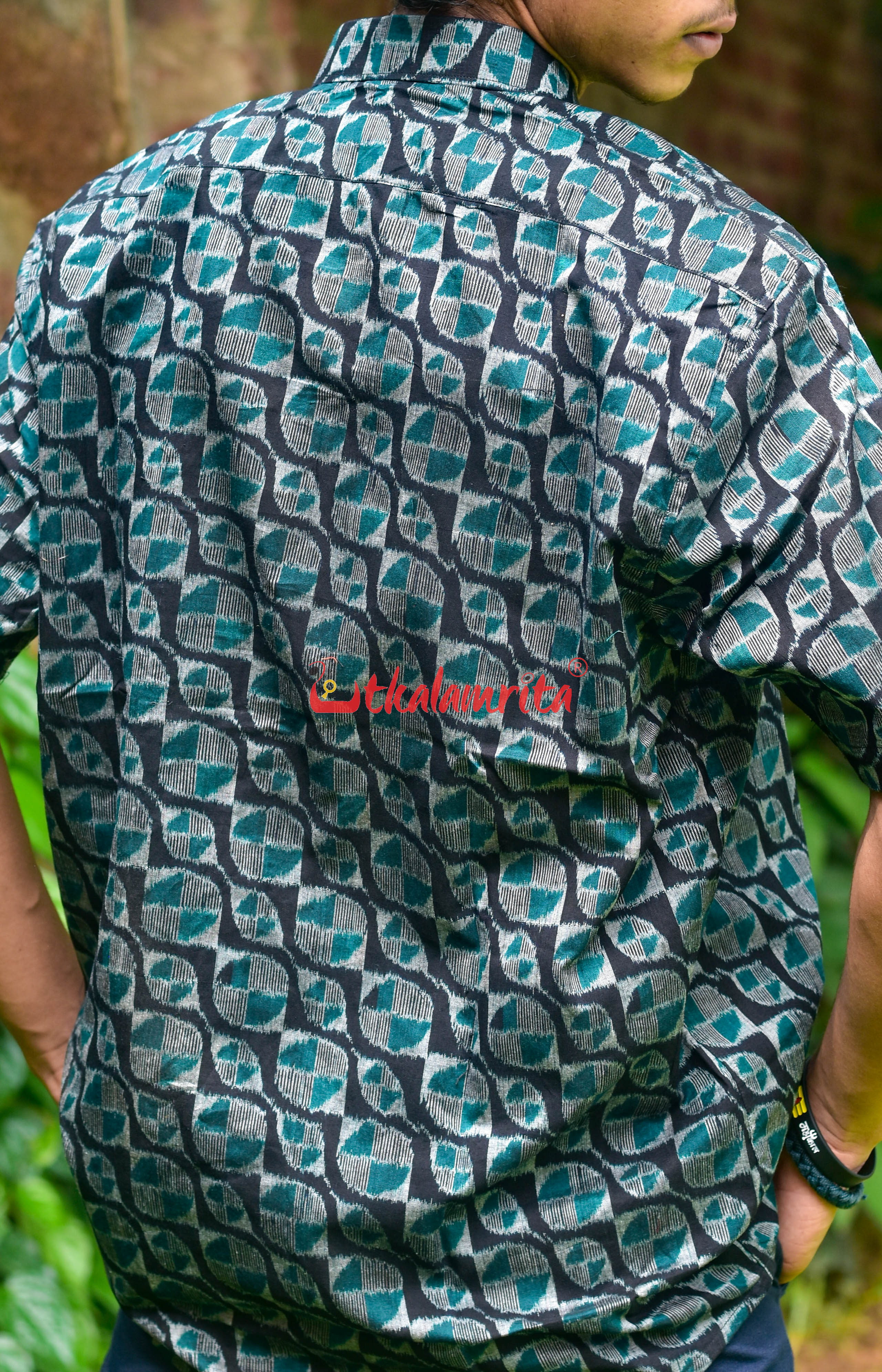 Black Grey Flower Fusion (Mens' Half Shirt)