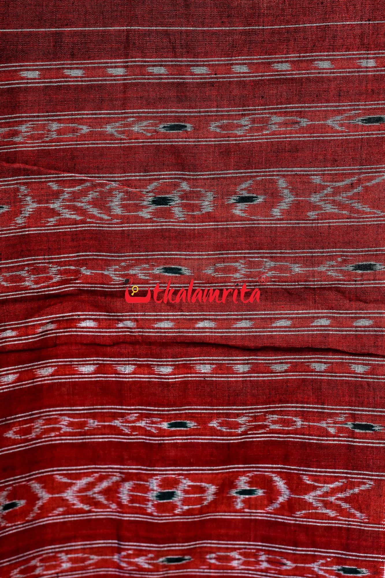 Bottle Green Damru Khandua Pasapali Border Cotton Saree