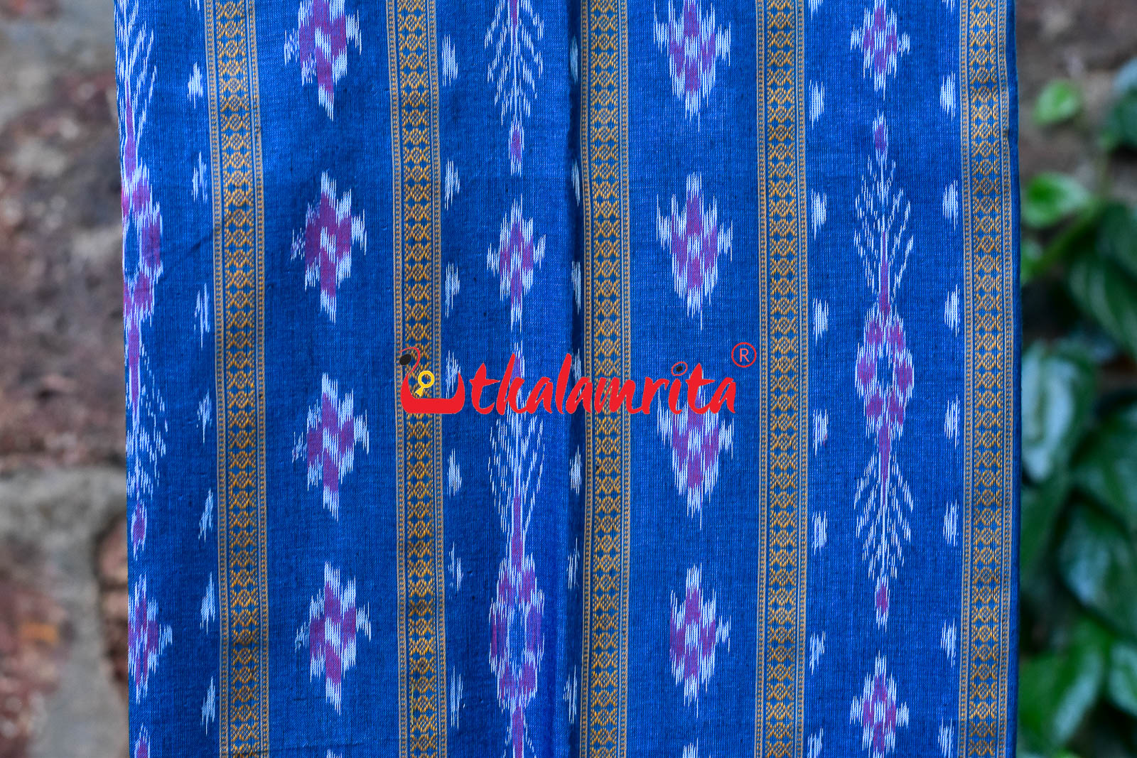 Tea Blue Red Pasapali Long Flower Bandha Dress Set